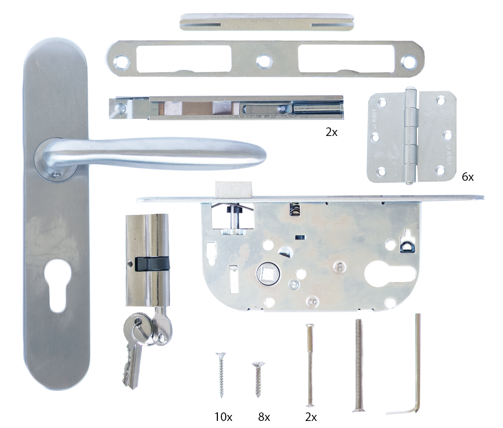 Komplett-Set Kastenschloss für Doppel-Gartentore | Wovar!