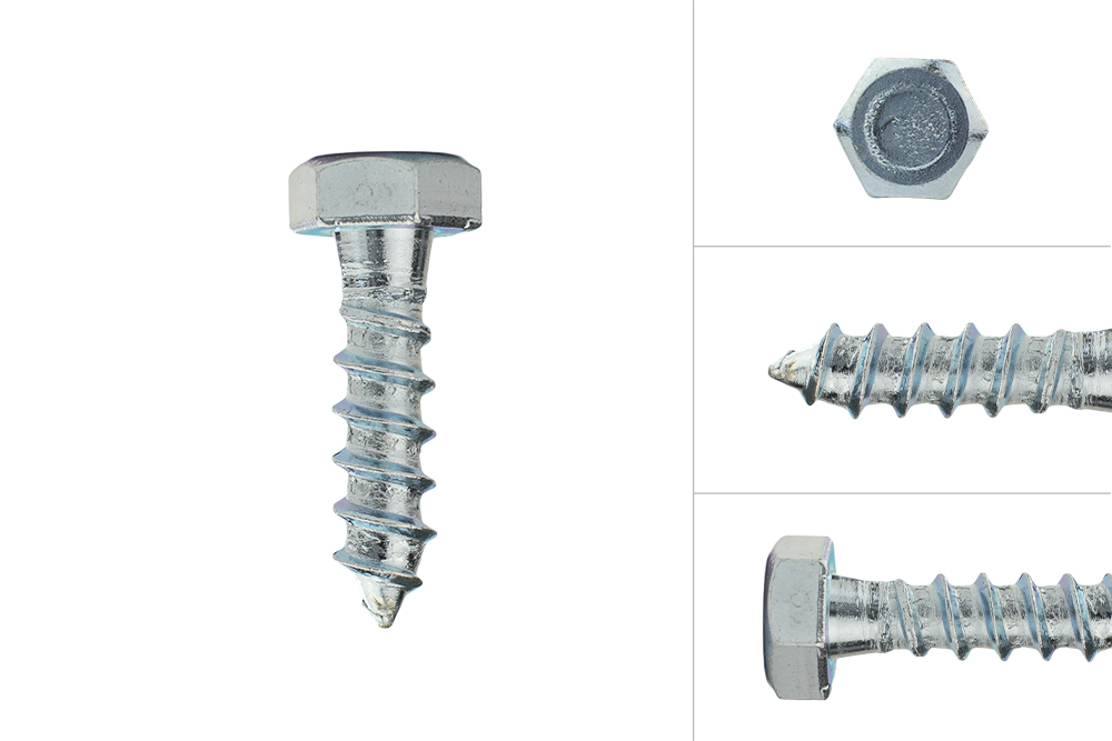 Dresselhaus Holzschrauben - 100 Stück Sechskantschrauben 10x80mm Verzinkt